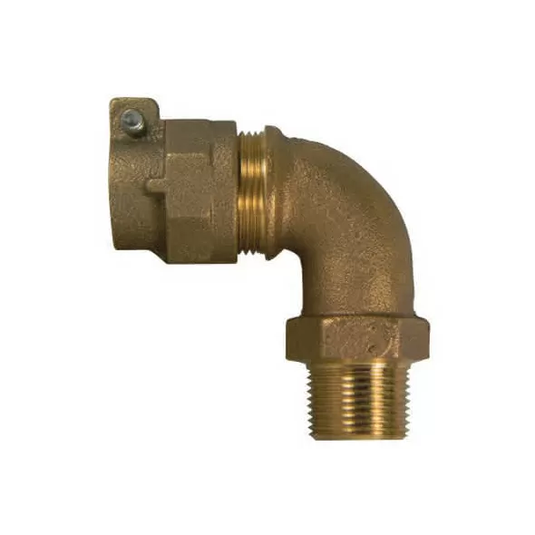 1" CTS Compression x MNPT Lead-Free Brass 90 Degrees 74779M-22 Series 1/4 Bend Elbow | MCD74779M22010