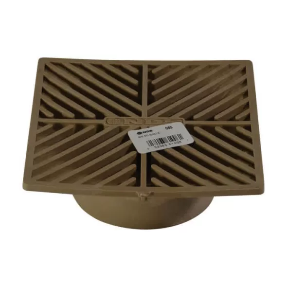 6" Square HDPE Gray Flat Drain Grate | NDS6