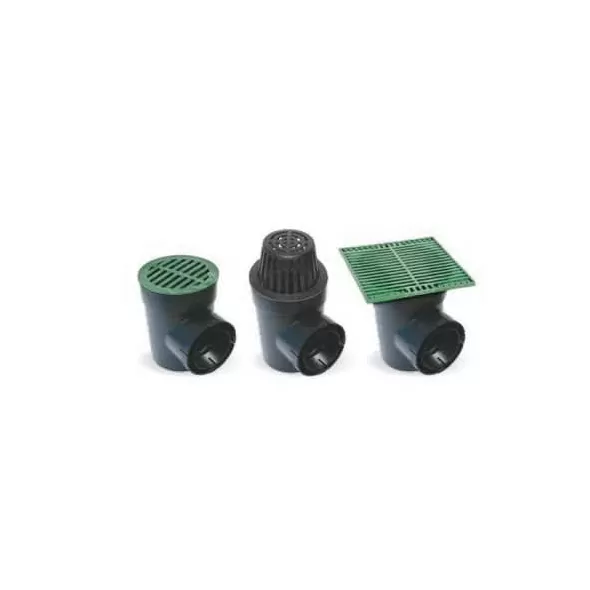 6-1/2" x 8-3/8" Round Black Grate Basin Kit | NDS101ATBLKIT