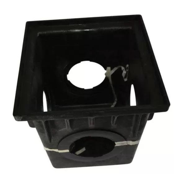 18" x 17-11/16" x 18-9/16" Square 4-Outlet Black 1-Piece Catch Basin | NDS1884