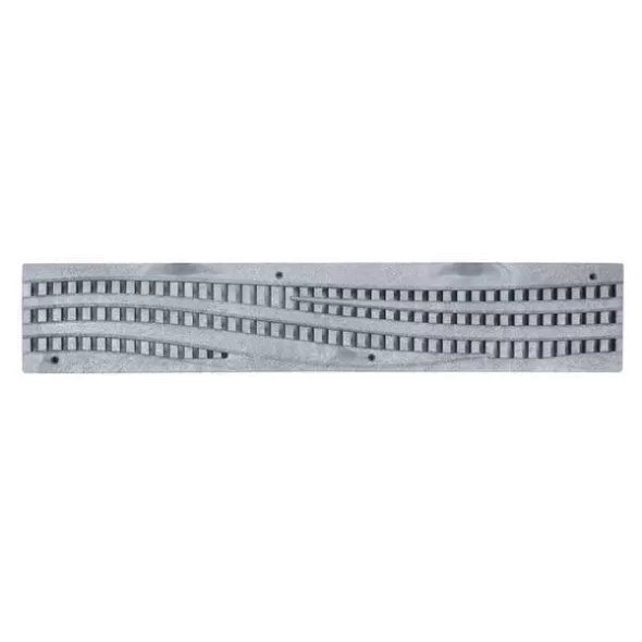 24" Rectangular Hdpe Gray Decorative Wave Channel Grate |  253GY