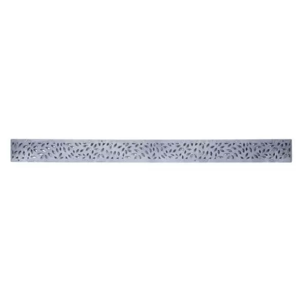 36" Rectangular Polypropylene Black Mini Decorative Botanical Channel Grate |  554
