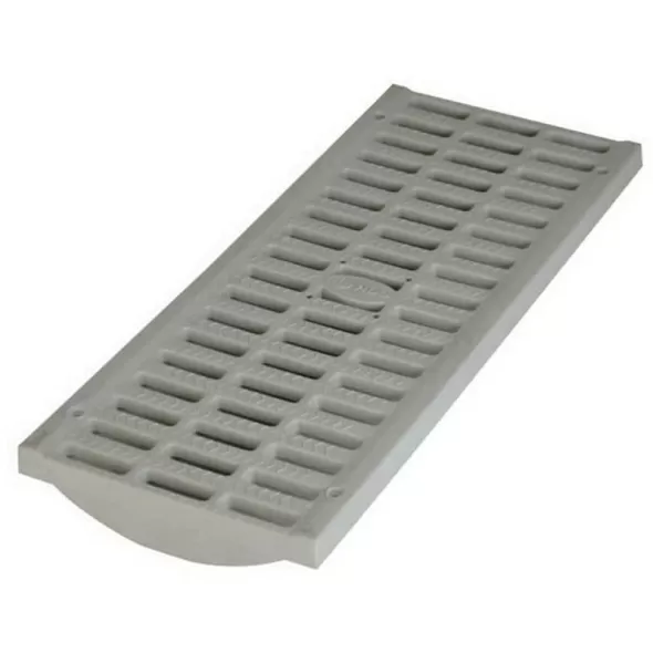 8" Rectangular HDPE Gray Pro Light Traffic Flat Channel Grate | NDS837