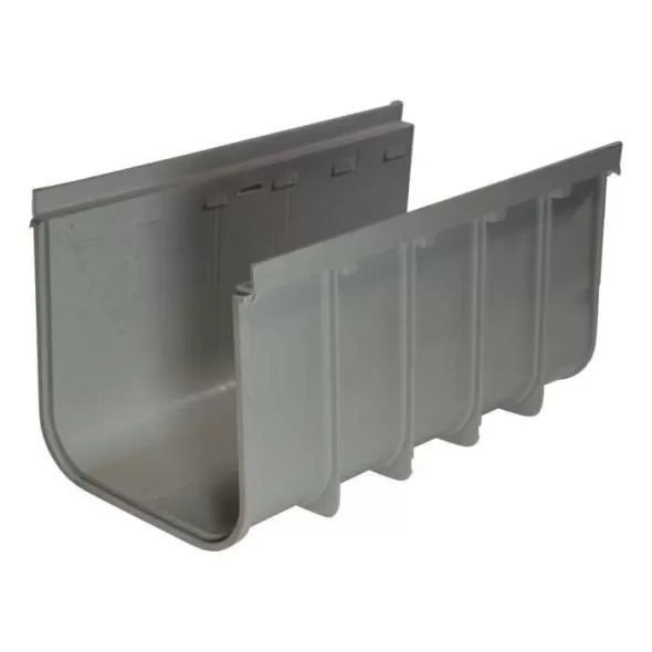 20" x 12-1/4" x 12" PVC Light Gray Deep Profile Channel Drain | NDS843