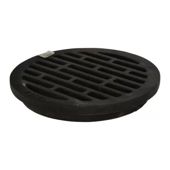 12" Round Ductile Iron Black Inline Flat Drain Grate | NDSD12