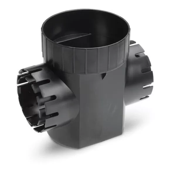 6" Round 1-Outlet Black Drainage Catch Basin | RBDDB6R1