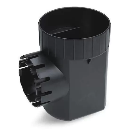 6" Round 1-Outlet Black Drainage Catch Basin | RBDDB6R1