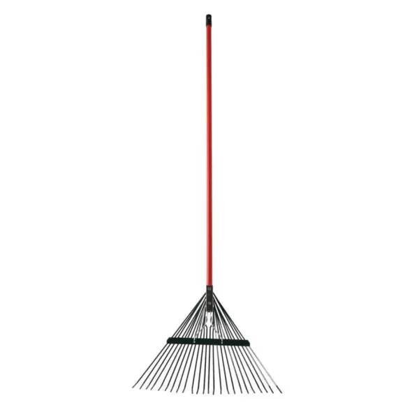 54" Orange Steel Handle Tine Leaf Rake | WLVHBSR24