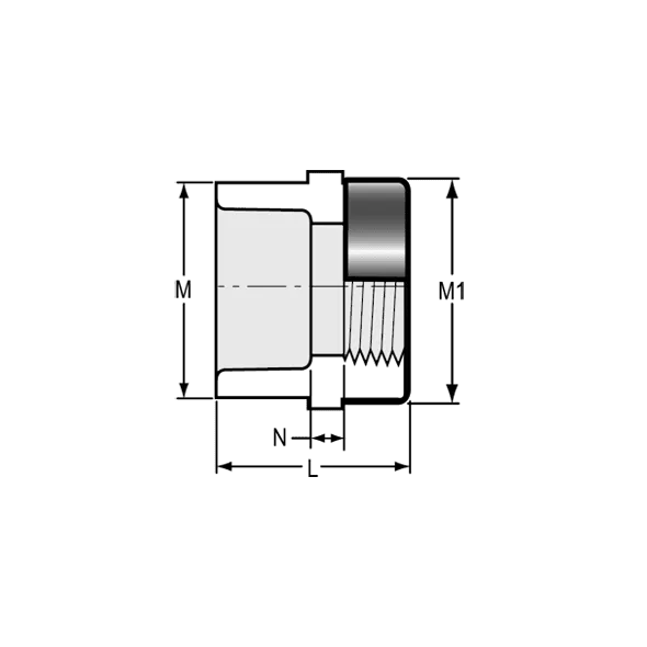 Sch. 40 PVC Adapter 1-1/2" Socket x Special Reinforced FIPT Standard | 435015SR