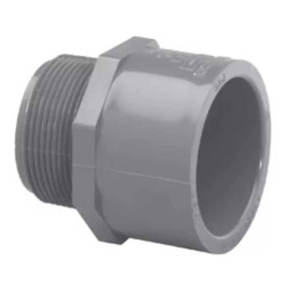 Sch. 80 Gray PVC Reducing Adapter 3/4" x 1" MIPT x Slip | 836102