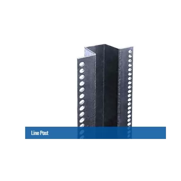 7.5' x 3-1/2" Silver Galvanized Steel Wood Fence Line Post | WTSPM712