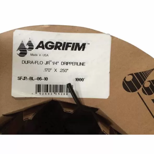 Agrifim Dripline 1/4" x 1000' 0.5 gph 6" Space Black | SFJR-BL-06-10