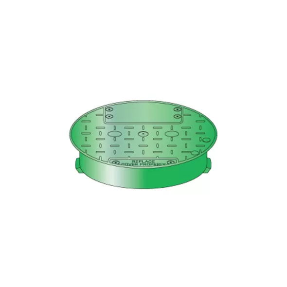 Valve Box Lid Only, 10" Round Green Control Valve
