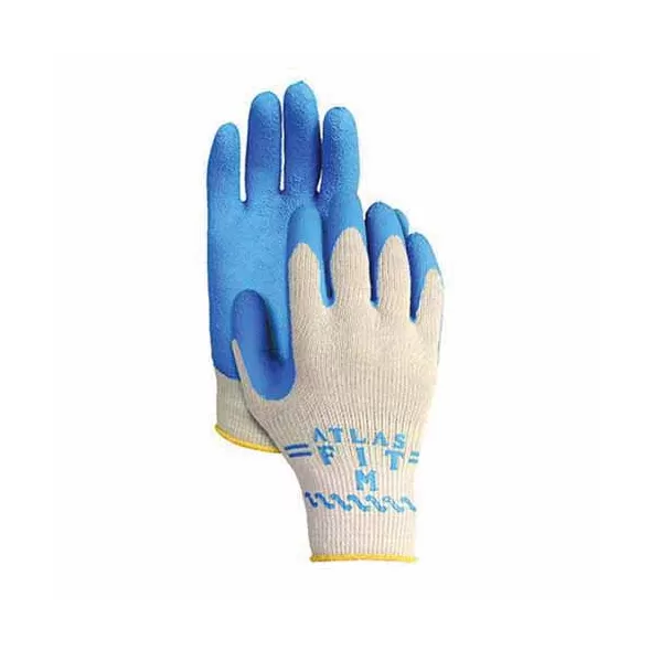 T Christy Enterprises Flex Gloves, Latex Blue Cotton String Knit | 9680.M