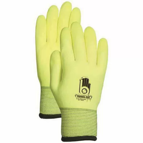 Gloves, Medium C4001 PVC Yellow HPT Water Repellent High Visibility