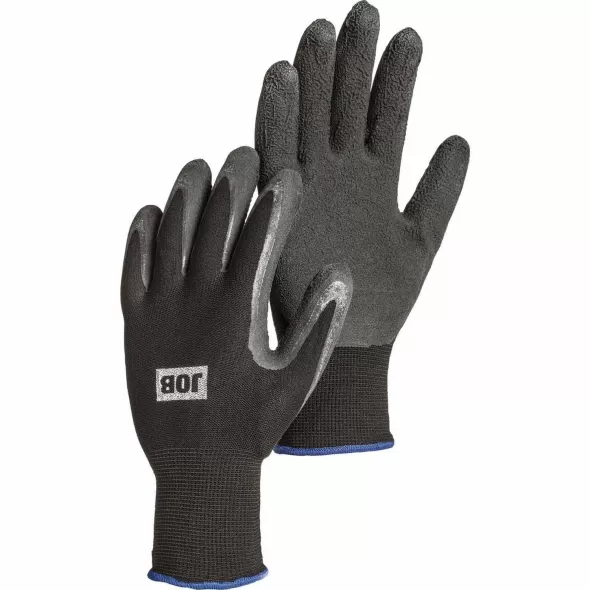 Work Gloves, XX-Large Utilis Latex/Nylon Heavy-Duty Black