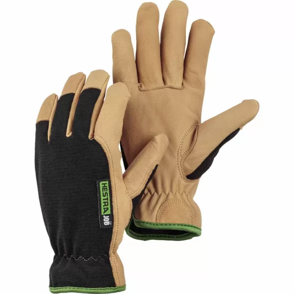 Men's Gloves, Extra Large Goatskin Leather Black/Tan Kobolt Golden