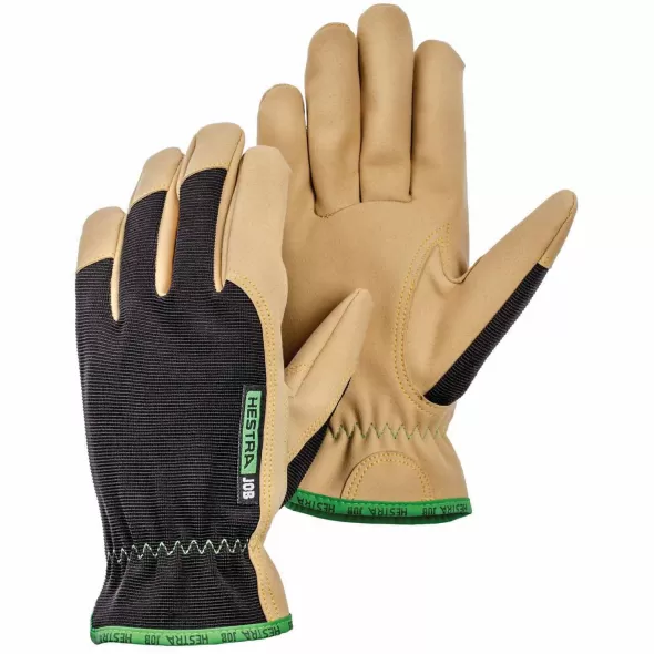 Work Gloves, Medium Duratan Suede/Mesh Black/Tan