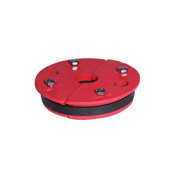 5" x 1-1/4" Painted Cast Iron Split Top Plate Single Drop Pipe Well Seal | MRLWS500125