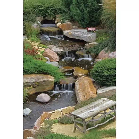 5300 gph Pondless with 26' Stream and Tsurumi Pump Large Waterfall Kit | AQS53042