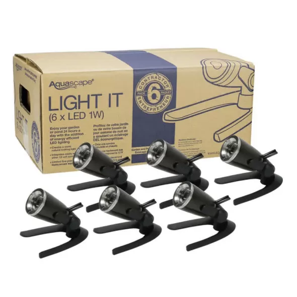 1 W 3000K LED Die-Cast Metal Housing 45 Lumens 6/Pack Spot Light | AQS84045