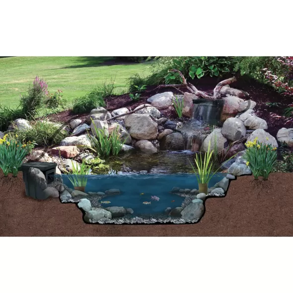 3" FIPT 46-1/2" x 30" x 23" 6000 to 8000 gph 38" Spillway Pro Series FilterFall | AWGBF3800