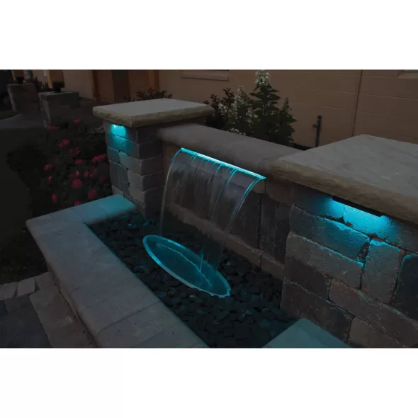 1-1/2" FIPT 36" x 8" x 3-1/2" 3600 gph Color Changing Colorfall | AWGCFCC36