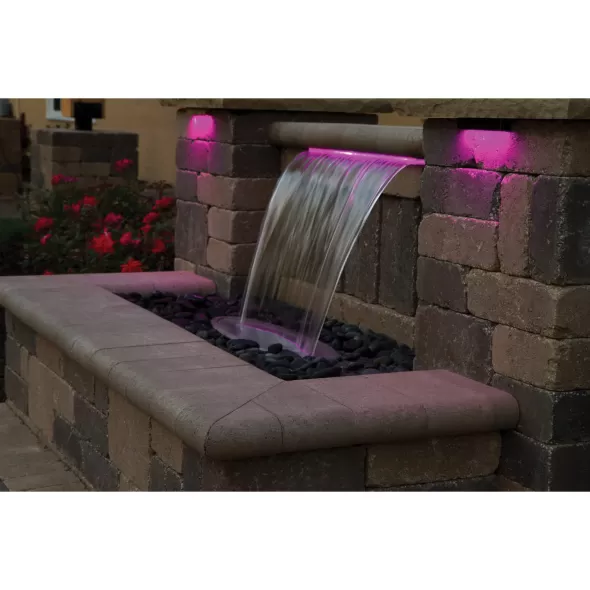 1-1/2" FIPT 36" x 8" x 3-1/2" 3600 gph Color Changing Colorfall | AWGCFCC36