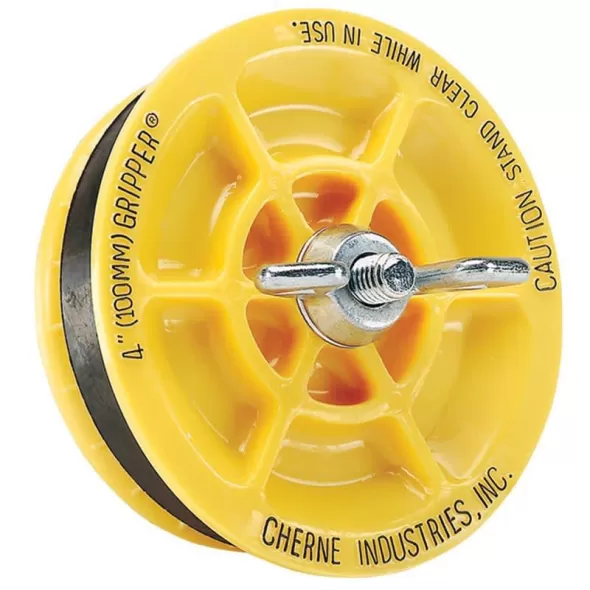 4" Yellow Metal End of Pipe Gripper Plug | CHR270245