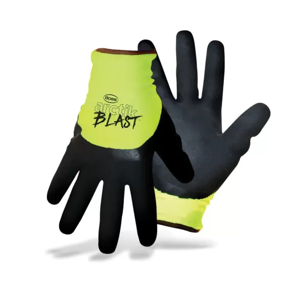 Extra Large Nylon Hi-Viz Green Winter Gloves | BSO7845X