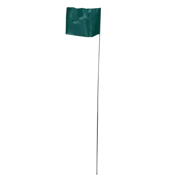 4" x 5" x 21" Vinyl Green 100/Bundle Wire Staff Marking Flag | FLG4X5GREEN