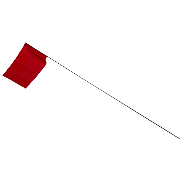 4" x 5" x 21" Vinyl Red 100/Bundle Wire Staff Marking Flag | FLG4X5RED