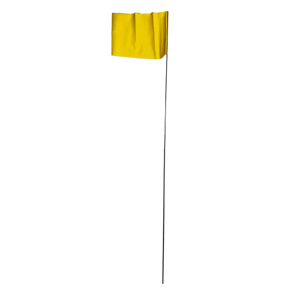 4" x 5" x 21" Vinyl Yellow 100/Bundle Wire Staff Marking Flag | FLG4X5YELLOW