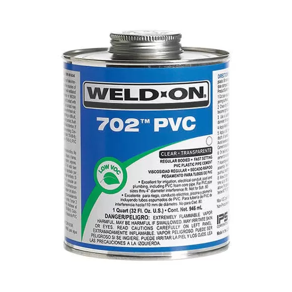1 pt Metal Can Clear 702 Series Low VOC PVC Cement | IPS702PT