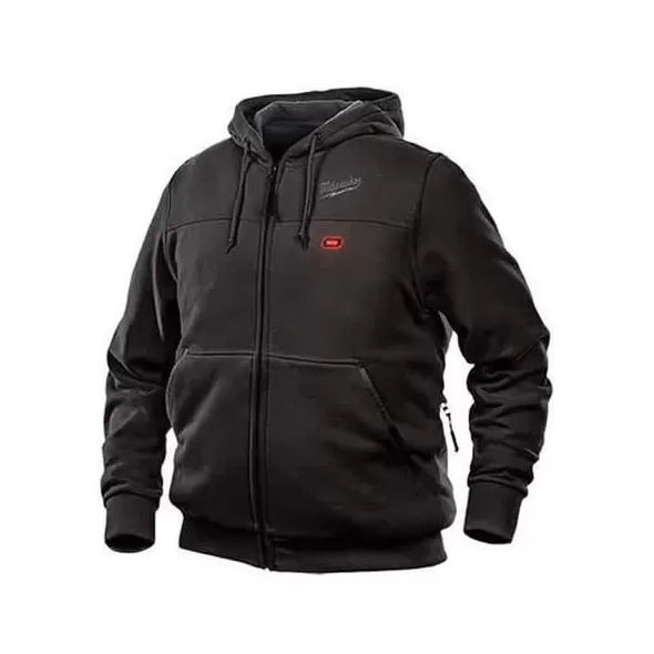 Large Polyester Black Men Zipper Closure Heated Hoodie Kit | MKE302BL21L