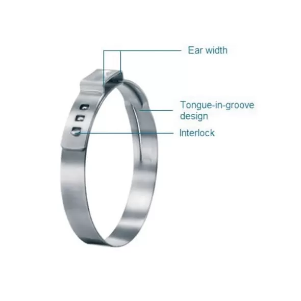 3/8" Stainless Steel 0.425 to 0.524" Clamping PEX 7 mm W Ear Clamp | OTK16703334