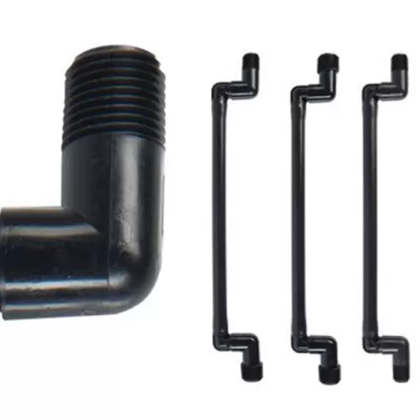 1/2" x 3/4" MPT 6" L Black Standard Swing Joint | HTRSJ7506