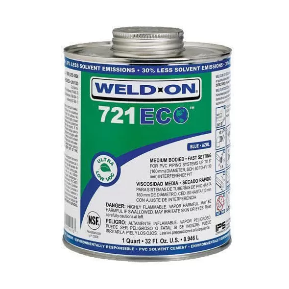 1 qt Metal Can Blue 721 ECO Series Ultra Low VOC PVC Cement | IPSECO721QT