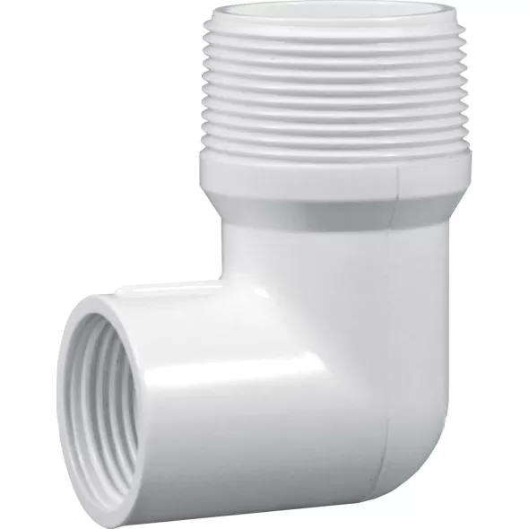1-1/2" x 1-1/4" Acme x MIPT White PVC Swing Joint Outlet | LSCG302169