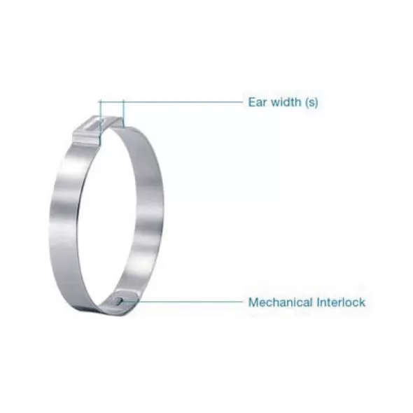 1/2" Stainless Steel 15.1 to 17 mm Clamping 6 mm W Ear Clamp | OTK170R