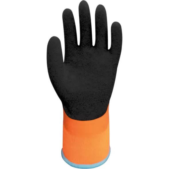 Extra Large Latex Coating Orange/Brown Hemmed Cuff Work Gloves | YLSWG338