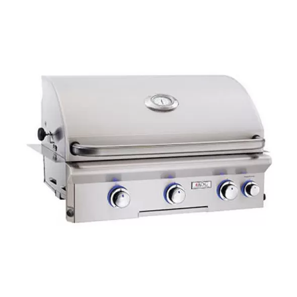 30" 34" x 26-1/4" x 11-1/2" 45000 Btu Main 12000 Btu Back 4-Burner Built-In Mount L Series Grill | AOG30NBL