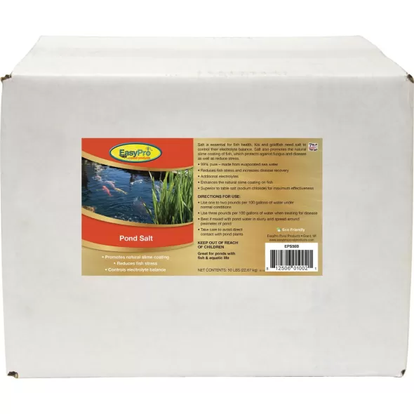 10 lb Pail White Solid Crystalline Odorless Pond Salt | EPPEPS10