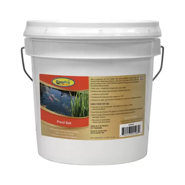 10 lb Pail White Solid Crystalline Odorless Pond Salt | EPPEPS10