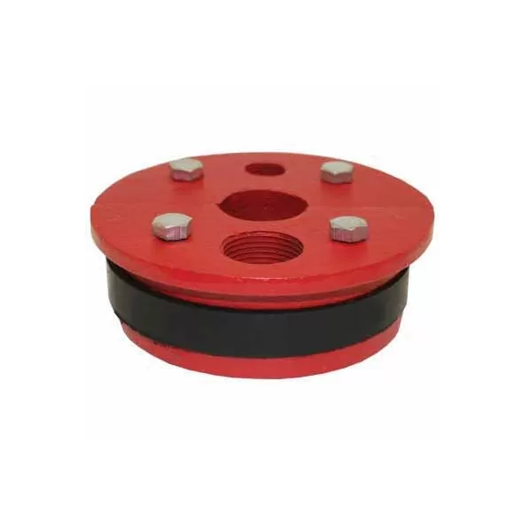 4" x 1" Painted Cast Iron Split Top Plate Single Drop Pipe Well Seal | MRLWS400100