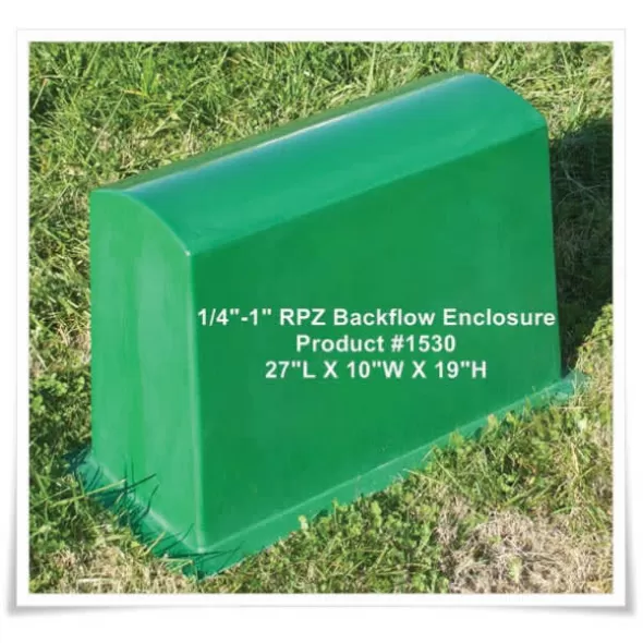 27" x 10" x 19" Green Fiberglass For 1/4 to 1" RPZ Backflow Protection Device Backflow Enclosure | PDW1530