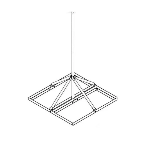 35-1/4" x 35-1/4" x 60" Pre Galvanized For DSS Support Non-Penetrating Flat Roof Mount