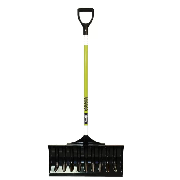 Poly D-Grip 24" Polycarbonate Black/Safety Green Snow Pusher | STR96858