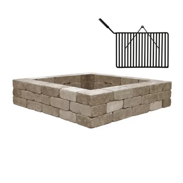39" x 56" Sandstone Fire Pit Sunset Firepit Wall Unit | UNPRSCON037