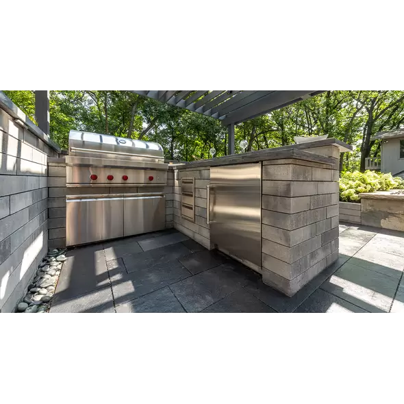 29" Buff Dimensional Stone Lineo Pillar Cap |  Lineo WC 28.5 Pillar Cap Buff